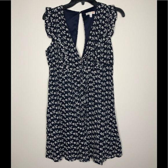 Gianni Bini Navy Blue Lined Eyelet Dress Small - Picture 4 of 14